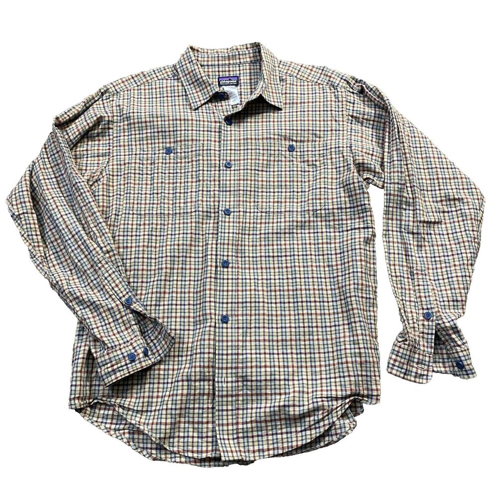 Patagonia Organic Cotton Plaid Button Up Shirt Long Sleeve Size Medium